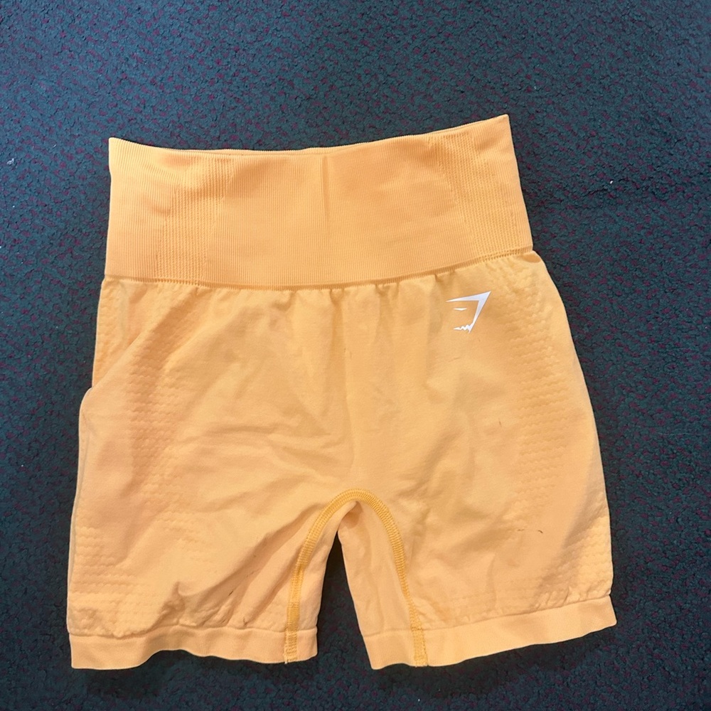 Gymshark Women's Vibrant Orange/Yellow Gym Shorts